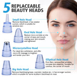 Rechargeable Blackhead Remover Vacuum with 5 Suction Heads & Adjustable Power Levels