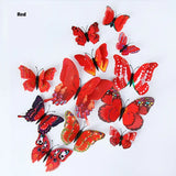 3D butterfly wall stickers – red set