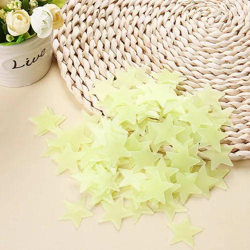 Glow-in-the-Dark 3D Star Wall Stickers for Kids’ Room Decor