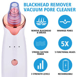 Rechargeable Blackhead Remover Vacuum with 5 Suction Heads & Adjustable Power Levels
