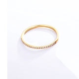 Anillo de bodas de circonita de 1,5 mm de ancho para mujer: banda de titanio y acero inoxidable de primera calidad, chapado en oro de 18 quilates, regalo de joyería de compromiso