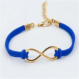 Vintage Infinity Leather Charm Bracelet