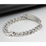 Custom Engraved Stainless Steel Men's Bracelet – Personalized ID Bangle with Free Engraving