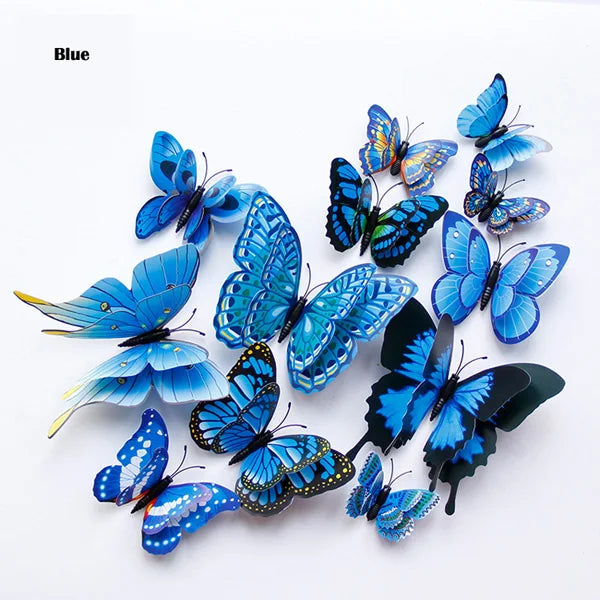 3D butterfly wall stickers – blue set
