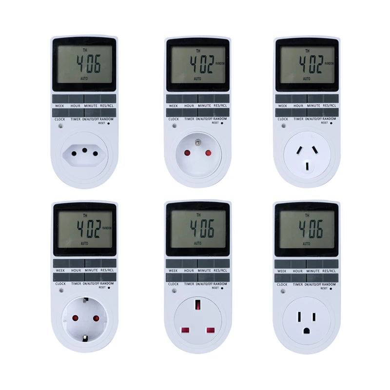 Temporizador digital programable: toma de corriente inteligente de 24 horas para el hogar y la cocina