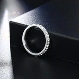 Silver Crystal Wedding Band – Elegant CZ Stone Ring for Women