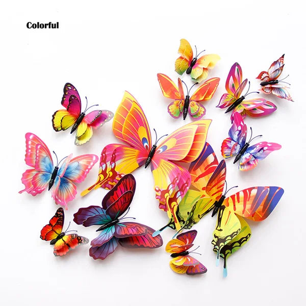 3D butterfly wall stickers – colorful set