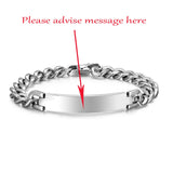 Custom Engraved Stainless Steel Men's Bracelet – Personalized ID Bangle with Free Engraving