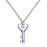 Stainless Steel Key Pendant Necklace & Bracelet Set for Men and Women – Trendy Wedding Jewelry Gift