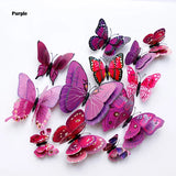 3D butterfly wall stickers – purple set