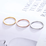 Anillo de bodas de circonita de 1,5 mm de ancho para mujer: banda de titanio y acero inoxidable de primera calidad, chapado en oro de 18 quilates, regalo de joyería de compromiso