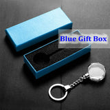 Colorful LED Crystal Keychain with Laser-Engraved Love Design
