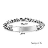 Custom Engraved Stainless Steel Men's Bracelet – Personalized ID Bangle with Free Engraving