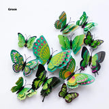 3D butterfly wall stickers – green set