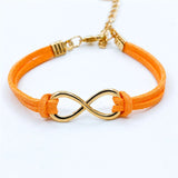 Vintage Infinity Leather Charm Bracelet