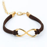 Vintage Infinity Leather Charm Bracelet