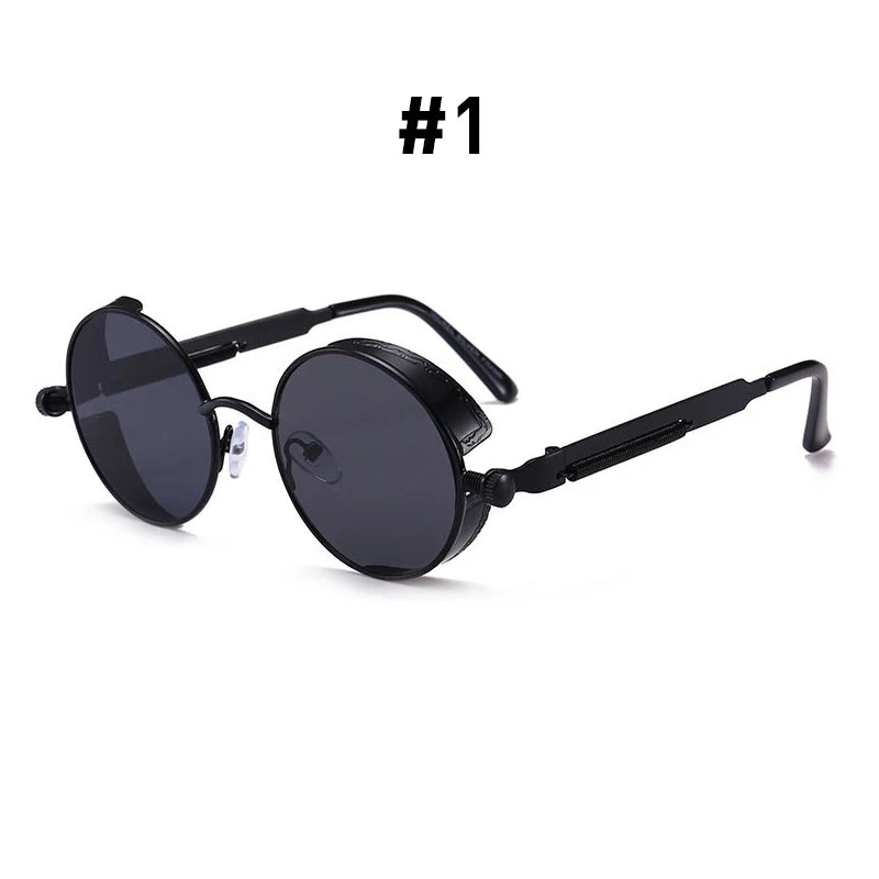 Vintage Steampunk Round Sunglasses – UV Protection & Retro Fashion