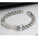 Custom Engraved Stainless Steel Men's Bracelet – Personalized ID Bangle with Free Engraving