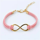 Vintage Infinity Leather Charm Bracelet