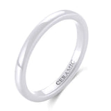 Anillo minimalista de cerámica blanca: elegante alianza de boda y compromiso para hombres y mujeres