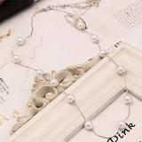 Double Layer Simulated Pearl Necklace – Gold/Silver Statement Collar Necklace for Women