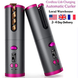 Cordless Automatic Hair Curler with LCD Display & Adjustable Temperature