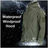 Chaqueta y pantalones tácticos softshell impermeables para hombre para senderismo, acampada y esquí en invierno