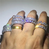 Elegant 925 Sterling Silver Diamond Wedding Ring for Women