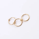 Anillo de múltiples capas con forma de bucle de EBbelle: acero inoxidable chapado en oro de 18 quilates, joyería hipoalergénica y que no se deslustra para mujeres