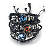Stylish Leather & Stainless Steel Bracelet – Trendy Unisex Charm Bracelet