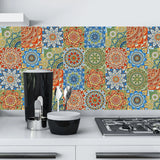 Mandala Style Crystal Hard Tile Wall Stickers - Peel & Stick Home Decor