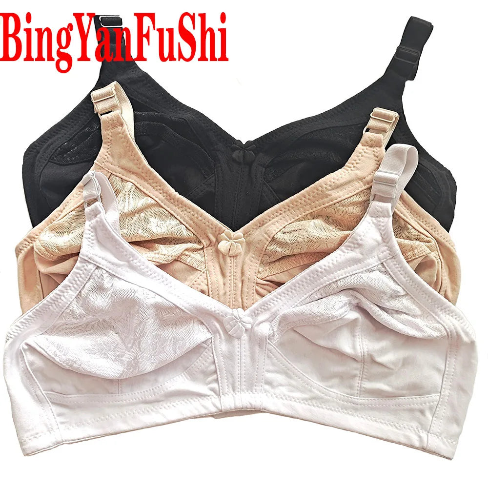 Wire-Free Lace Push Up Bra – Soft Cotton Seamless Bralette for Women