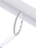 Platinum-Plated CZ Eternity Ring – 925 Sterling Silver Stackable Band