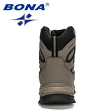 Men’s Winter Outdoor Leather Boots – Warm Plush Lined Lace-Up Ankle Footwear