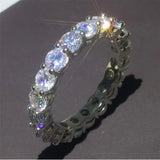 Elegant 925 Sterling Silver Diamond Wedding Ring for Women