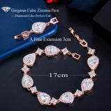 Elegant Water Drop Cubic Zirconia Tennis Bracelet for Women