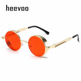 Metal Steampunk Round Sunglasses – Vintage Designer Shades for Men & Women