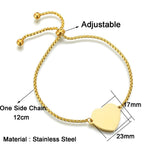 Personalized Heart Name Bracelet – Custom Engraved Stainless Steel ID Tag Jewelry