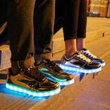 Light-Up Sequin Casual Shoes for Adults – Breathable Lace-Up Sneakers