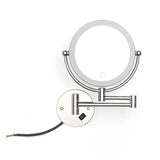 Wall-Mounted LED Makeup Mirror with 5X Magnification – Adjustable Touch Dimming Mirror