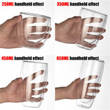 Taza de vidrio de doble pared resistente al calor: taza transparente hecha a mano para café, té y cerveza 