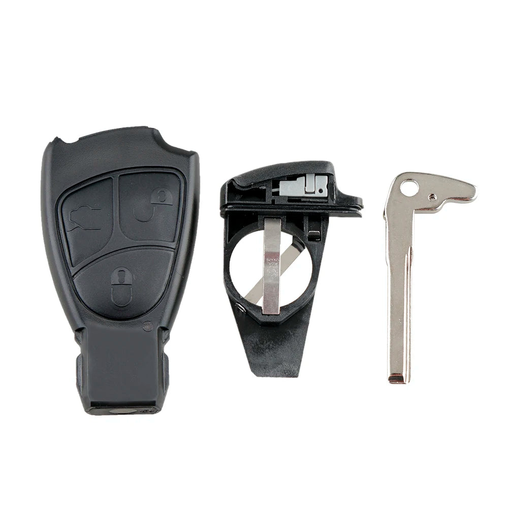 Durable 3-Button Mercedes-Benz Key Fob Shell Replacement with Uncut Blade