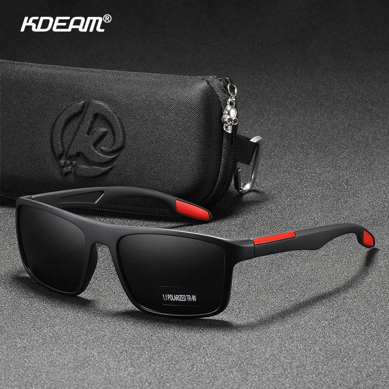 Gafas de sol polarizadas TR90 ultraligeras KDEAM: gafas deportivas rectangulares con protección UV400 para hombres y mujeres