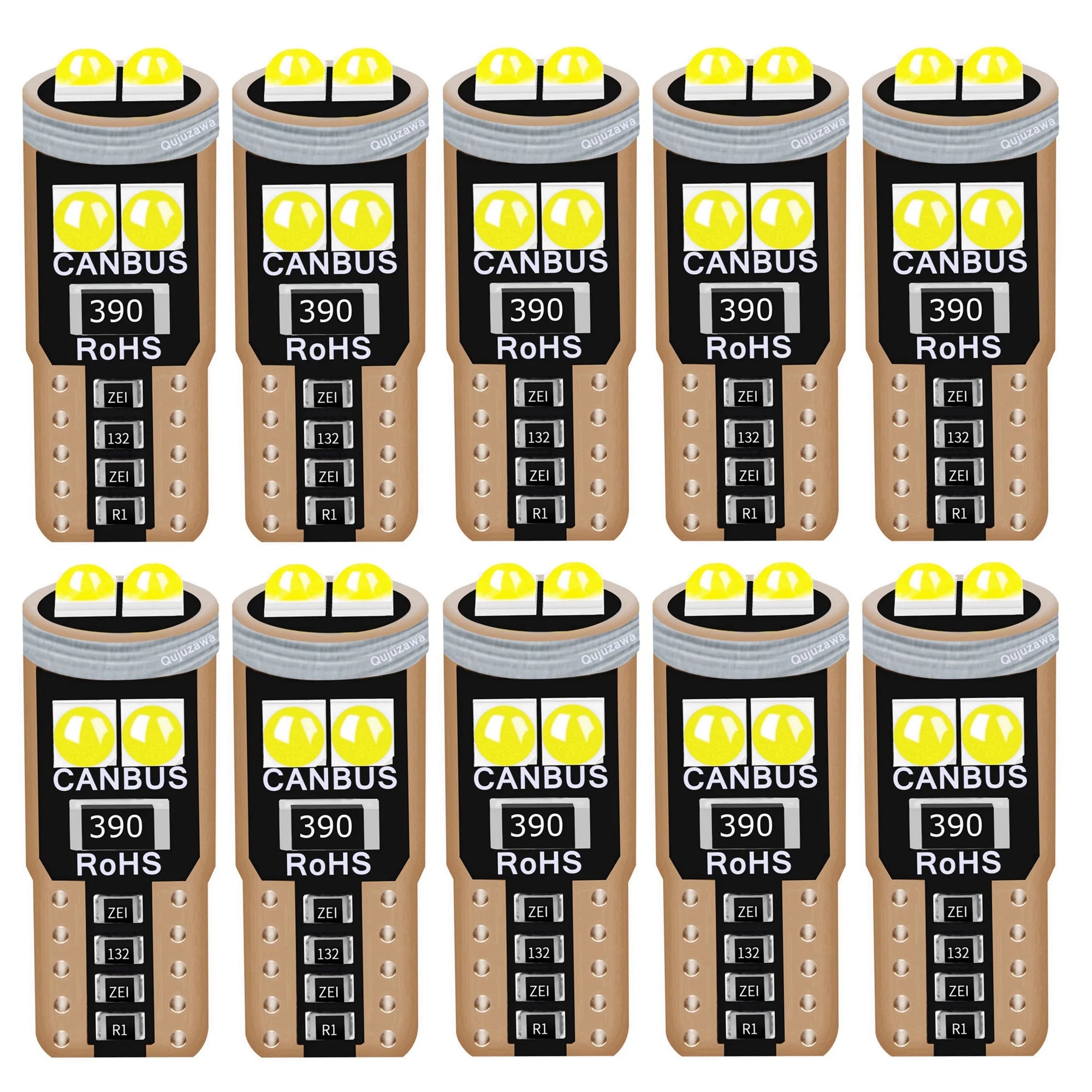 10-Pack T10 LED Trunk Lamp Bulbs – High Lumens, Low Power, Universal Fit for 12V Vehicles