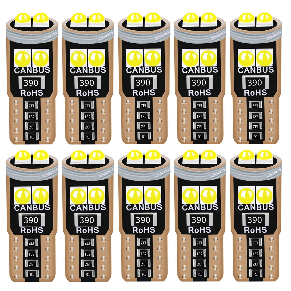 10-Pack T10 LED Trunk Lamp Bulbs – High Lumens, Low Power, Universal Fit for 12V Vehicles