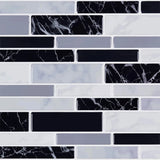 10pcs Flat Marble Mosaic Tile Stickers - Waterproof Peel & Stick Wall Decals for Kitchen & Bathroom