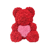 Osito de peluche rosa de 40 cm: regalo de flores artificiales hecho a mano para San Valentín, bodas y cumpleaños