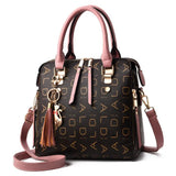 Stylish PU Leather Casual Tote Bag with Tassel Decoration for Women