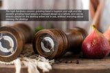 Classic Oak Wood Pepper & Spice Grinder Set – Adjustable Ceramic Grinding Mills