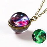 Trendy Round Pendant Glass Necklace – Unisex Fashion Statement